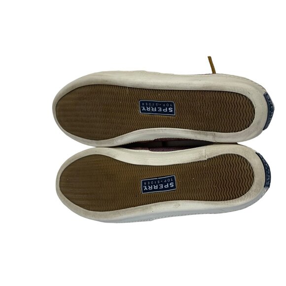 Sperry Top Sider Boat Shoe Sneaker Size 11 Purple Flecked Canvas Rawhide Lace Up - Picture 9 of 15